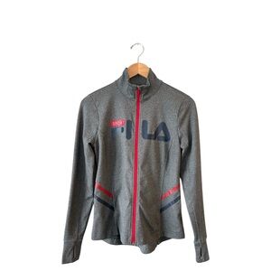 FILA Sport Women’s Charcoal Gray Full Zip Track Athletic Jacket Small Sporty